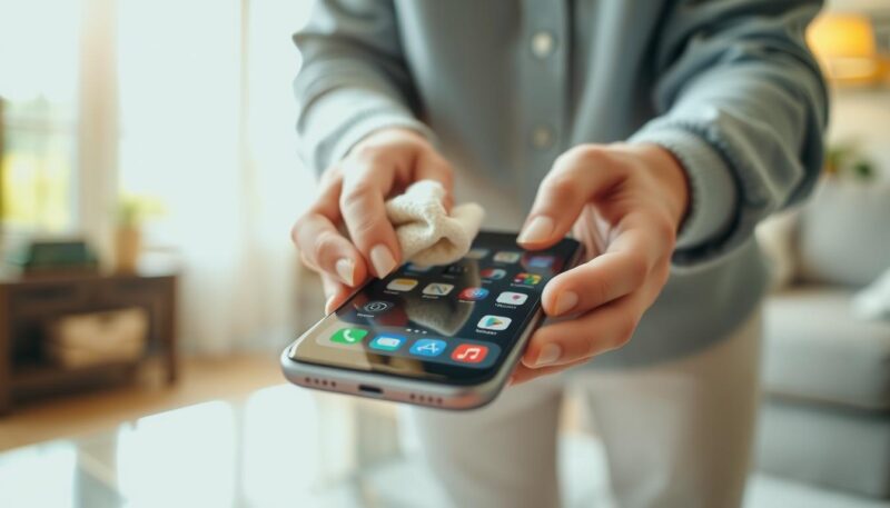 čišćenje ekrana telefona